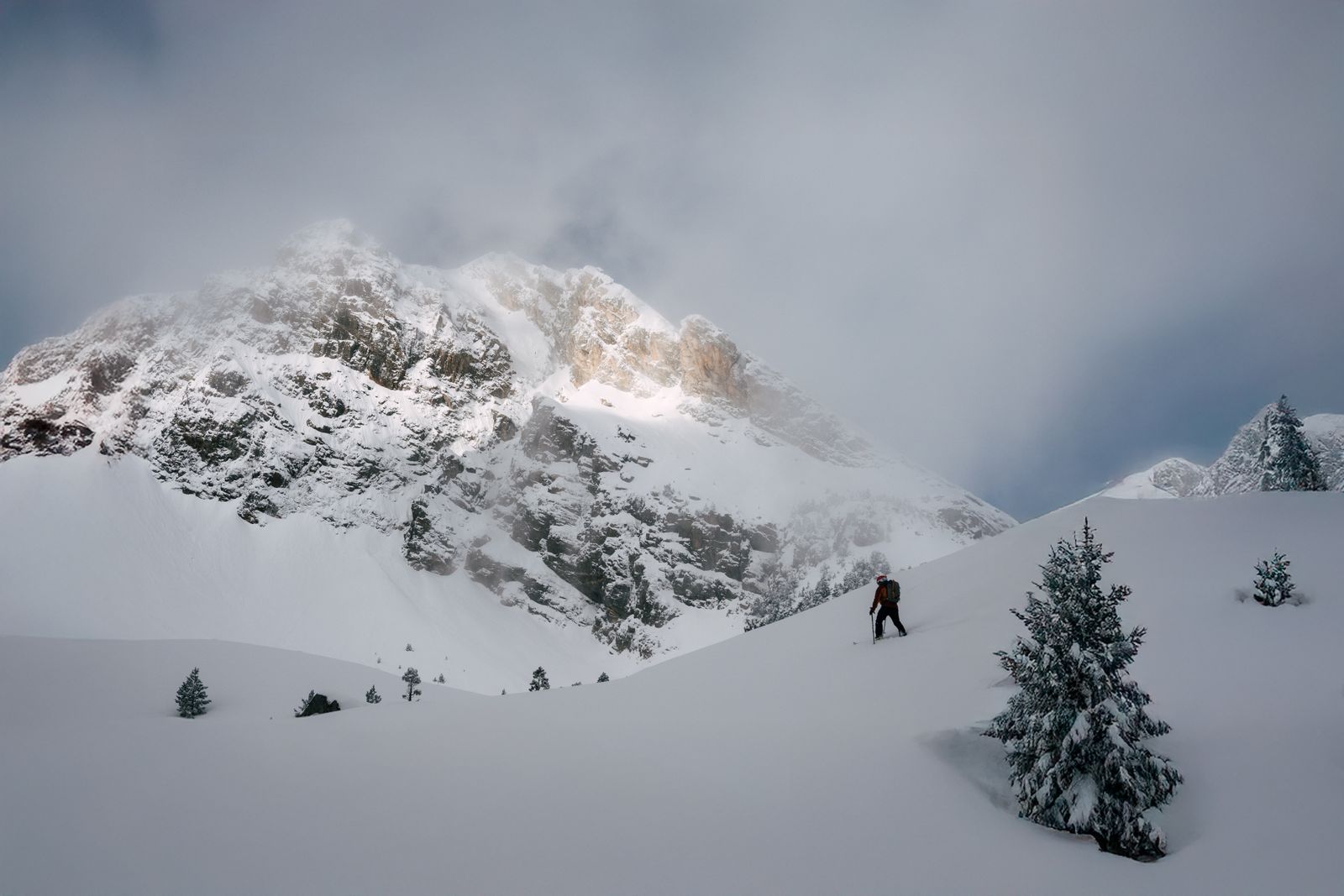 Backcountry snowshoe and lunch